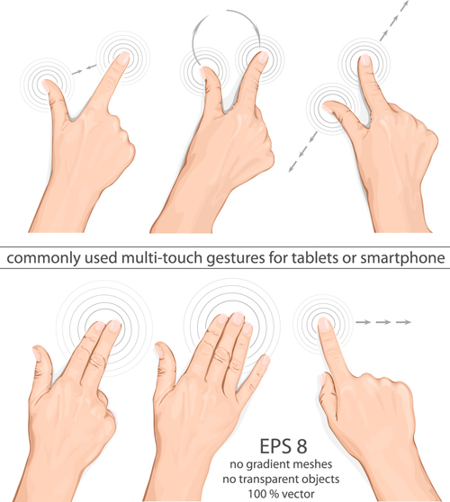 Different Hands gesture design vector 04