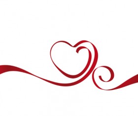 Creative Heart from red ribbon design vector 01