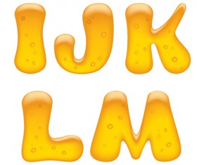 Cute golden alphabet elements vector 04