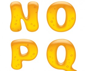 Cute golden alphabet elements vector 05