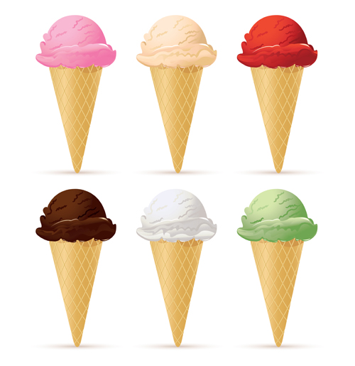 Vivid Ice cream design elements vector 01