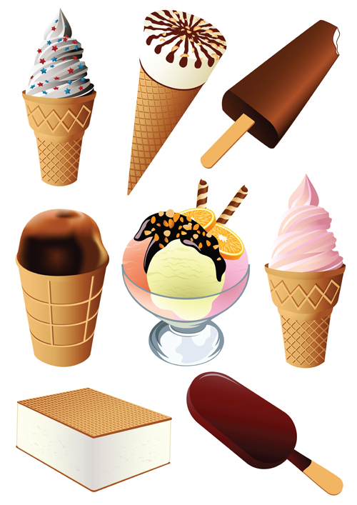 Vivid Ice cream design elements vector 02