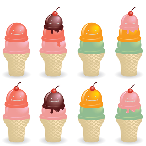 Vivid Ice cream design elements vector 03
