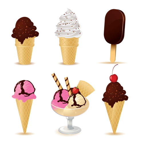 Vivid Ice cream design elements vector 05