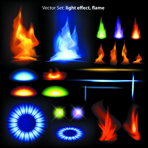 Different Light Effects design elements vector 02