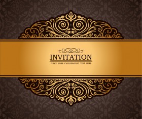 Set of Luxury invitation background elements vector 04