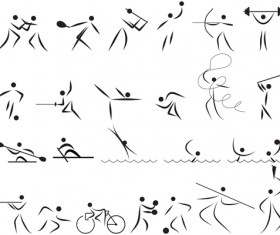 Different Olympic sports People Silhouettes vector 04