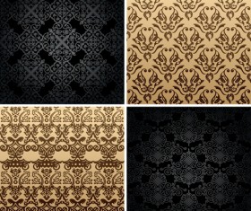 Set of Seamless Ornament pattern design vector 01