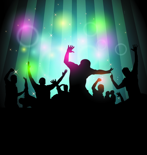 Set of Music Party People design Vector 01