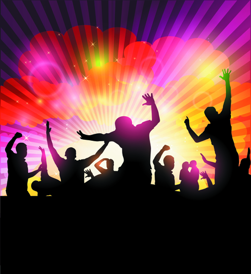 Set of Music Party People design Vector 02