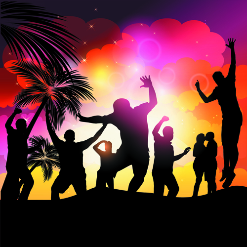 Set of Music Party People design Vector 03