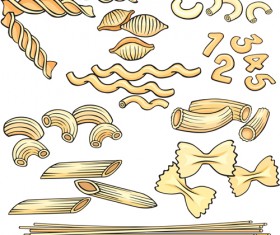Different Pasta elements vector set 03