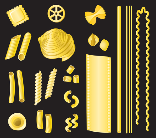 Different Pasta elements vector set 05