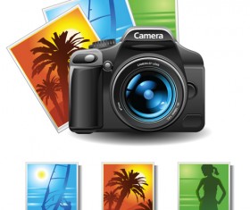 Camera accessories design vector 03