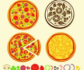 Creative Pizza design elements vector set 01