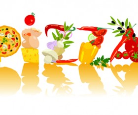 Creative Pizza design elements vector set 02