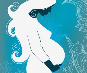 Pregnant woman design elements vector set 01