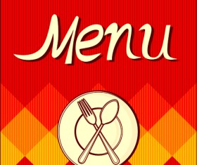 Red food menu cover vector graphic