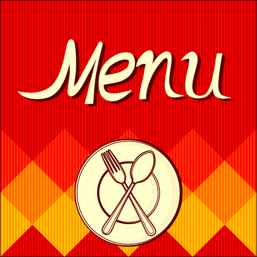 Red food menu cover vector graphic