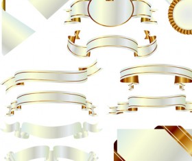 Ornate Ribbon and labels vector 01