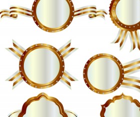 Ornate Ribbon and labels vector 02