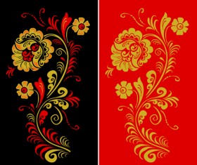 Pretty Russian Ornaments design vector 01