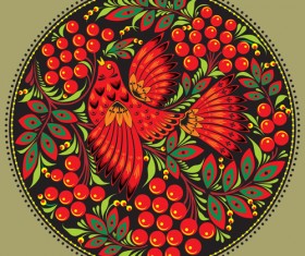 Pretty Russian Ornaments design vector 02