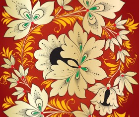 Pretty Russian Ornaments design vector 04