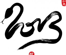 Set of 2013 year of snake design vector 08