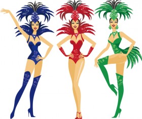 Set of Show Girl design elements vector 02