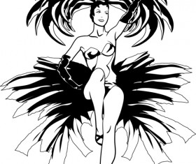 Set of Show Girl design elements vector 03