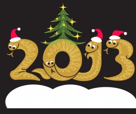 Set of 2013 year of snake design vector 04
