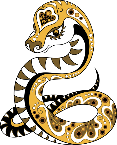 Set of 2013 year of snake design vector 05