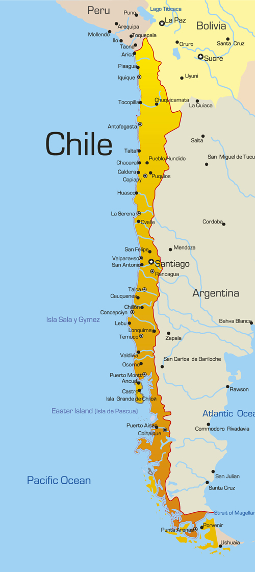 Vivid South America map design vector material 01