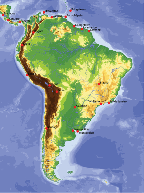Vivid South America map design vector material 04