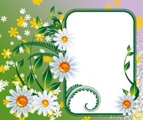 Vector of Spring Fresh Flower Frame set 01