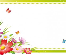 Vector of Spring Fresh Flower Frame set 10