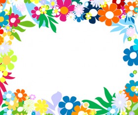 Vector of Spring Fresh Flower Frame set 02