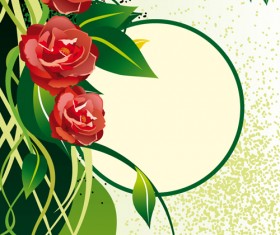 Vector of Spring Fresh Flower Frame set 04
