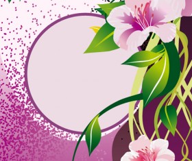 Vector of Spring Fresh Flower Frame set 05