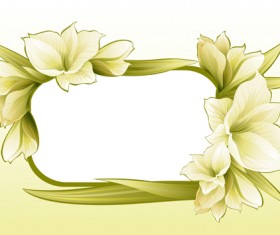 Vector of Spring Fresh Flower Frame set 09