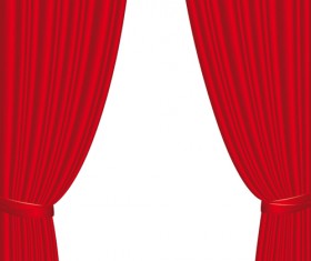 Red curtain for Backstage design vector 01