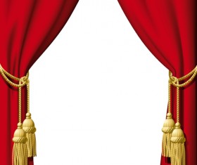Red curtain for Backstage design vector 02