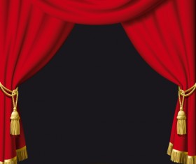 Red curtain for Backstage design vector 03