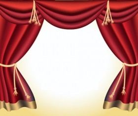 Red curtain for Backstage design vector 04