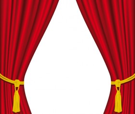 Red curtain for Backstage design vector 05