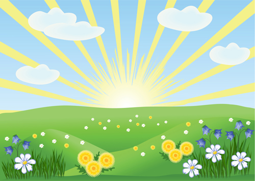 Elements of Summer glade vector background 02
