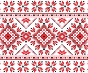 Ukraine Style Fabric ornaments vector graphics 11