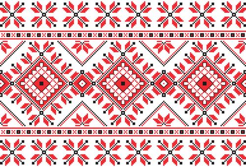 Ukraine Style Fabric ornaments vector graphics 11
