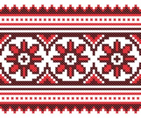 Ukraine Style Fabric ornaments vector graphics 12
